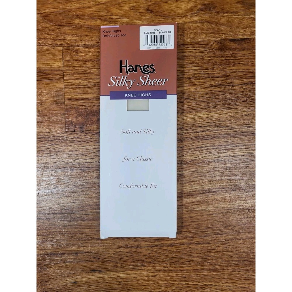 Vtge Hanes Silky‎ Sheer Pearl Knee Highs Size 1